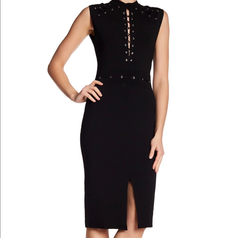 RACHEL ROY Lace Up Sweater Dress